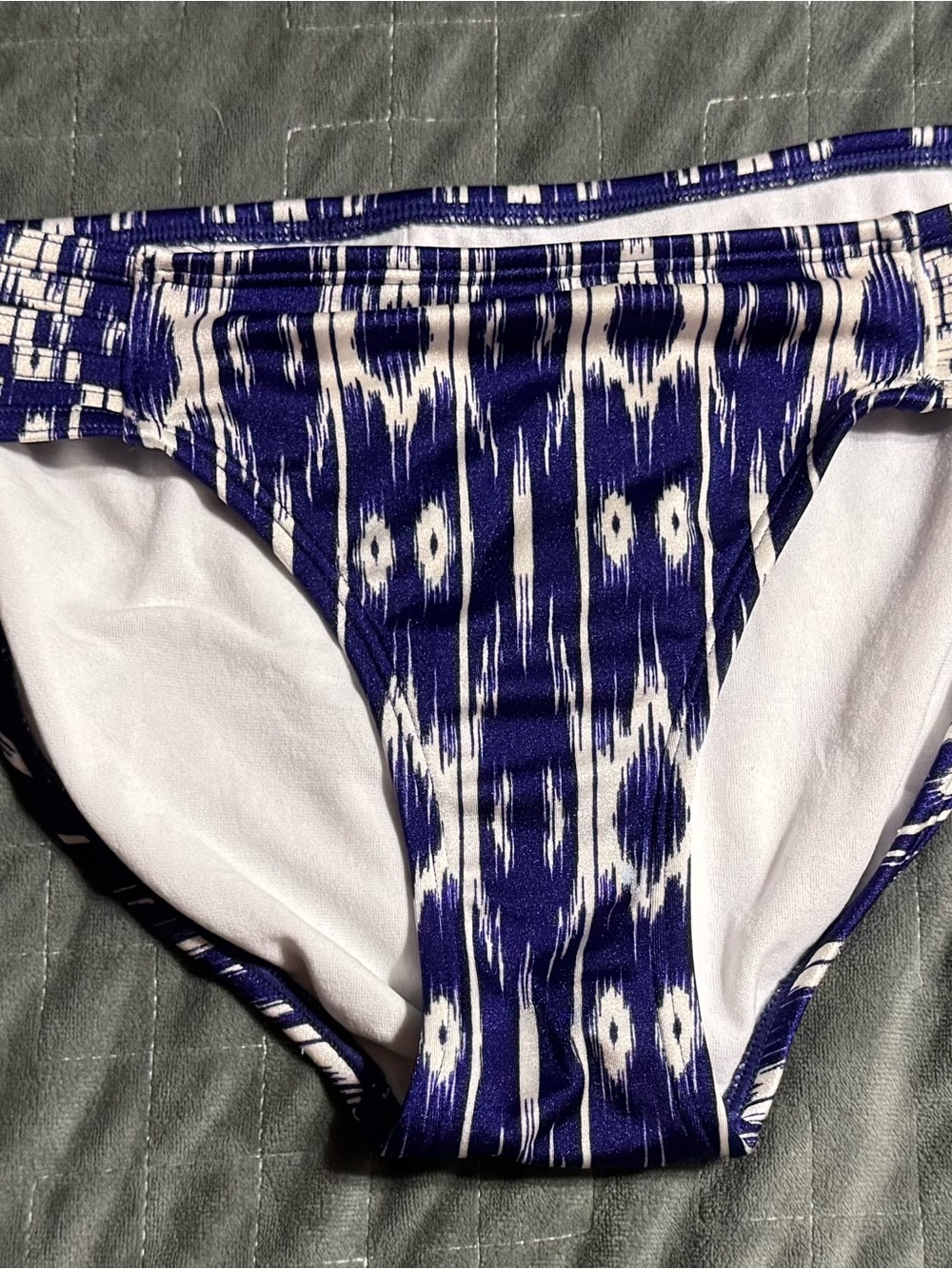 Athleta Navy & White Ikat-Style Bikini Bottom